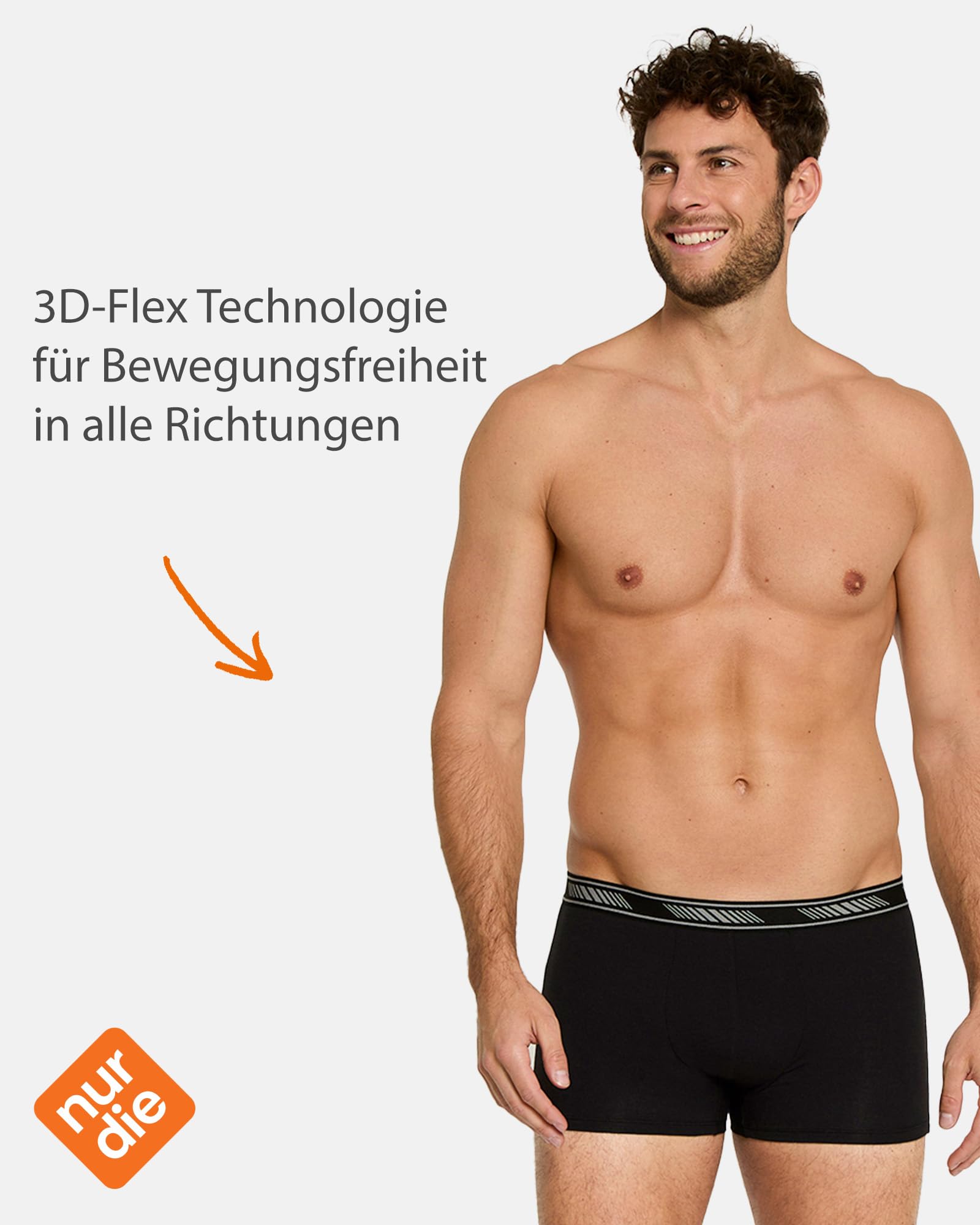 Nur Die 6er Pack Boxer Cotton 3D-Flex aus Baumwolle enge Boxershorts Bewegungsfreiheit Männer Unterhosen Herren