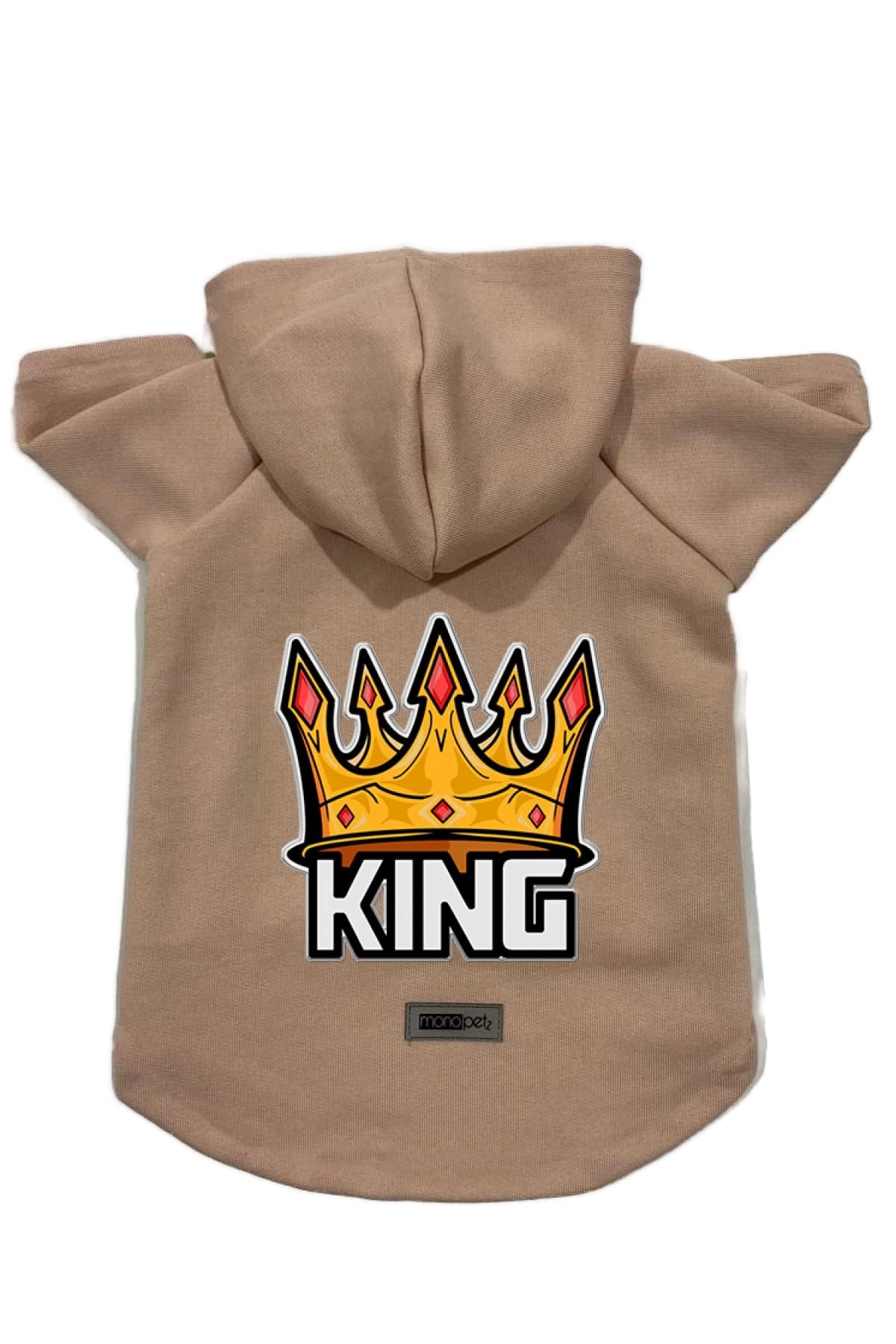 monopetz Kapişonlu Polar Sweatshirt Köpek ve Kedi Kıyafeti & Elbisesi - Pudra King M Beden