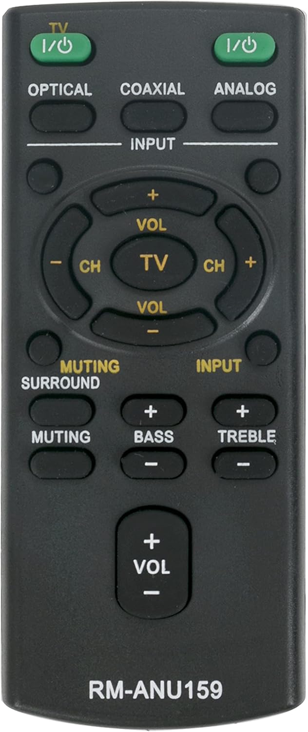 Replace RM-ANU159 Home Theater System Remote Control Fit for Sony Audio Soundbar SA-CT60 SACT60 HTCT60 HT-CT60,Sub Remote RM-ANU160 Replace RM-ANU159 Home Theater System Remote Control Fit for Sony Audio Soundbar SA-CT60 SACT60 HTCT60 HT-CT60,Sub Remote RM-ANU160