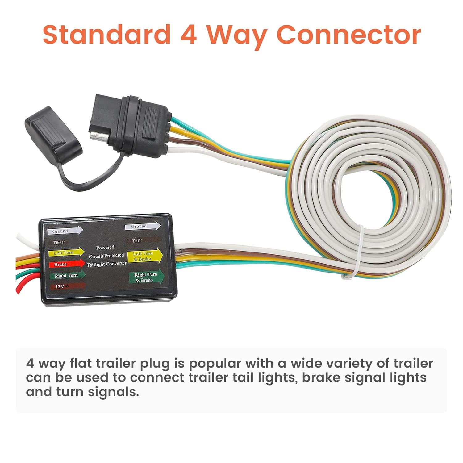 Oyviny Custom 4 Way Trailer Wiring Harness 55571 for 2009-2014 Nissan Murano, Murano Trailer Tow Wiring