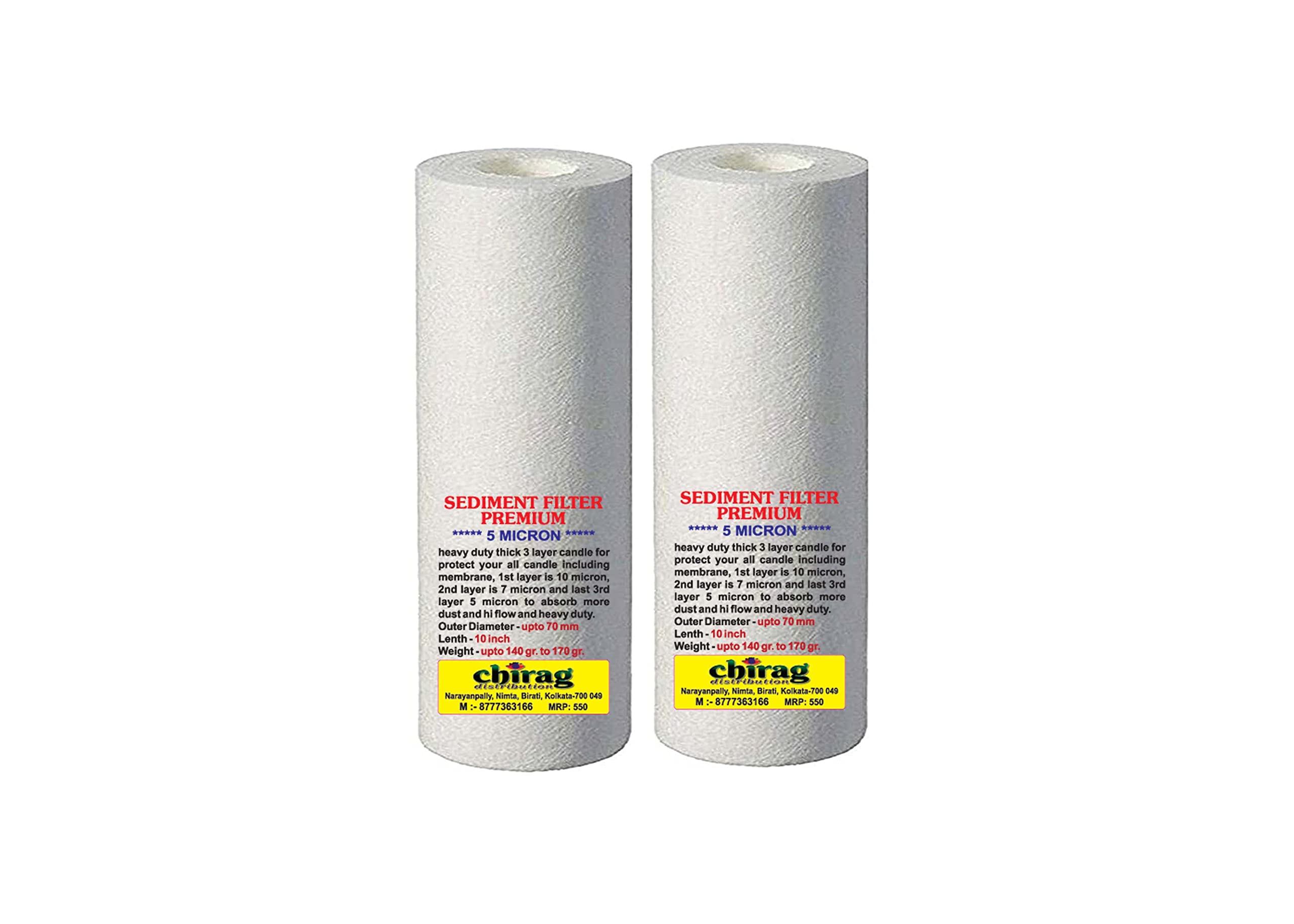 Water Purifier Thik Outer Filter Candle/Spun filter Cartridge (10 inch/2.76inch) - White (pak of 2)-picture-51