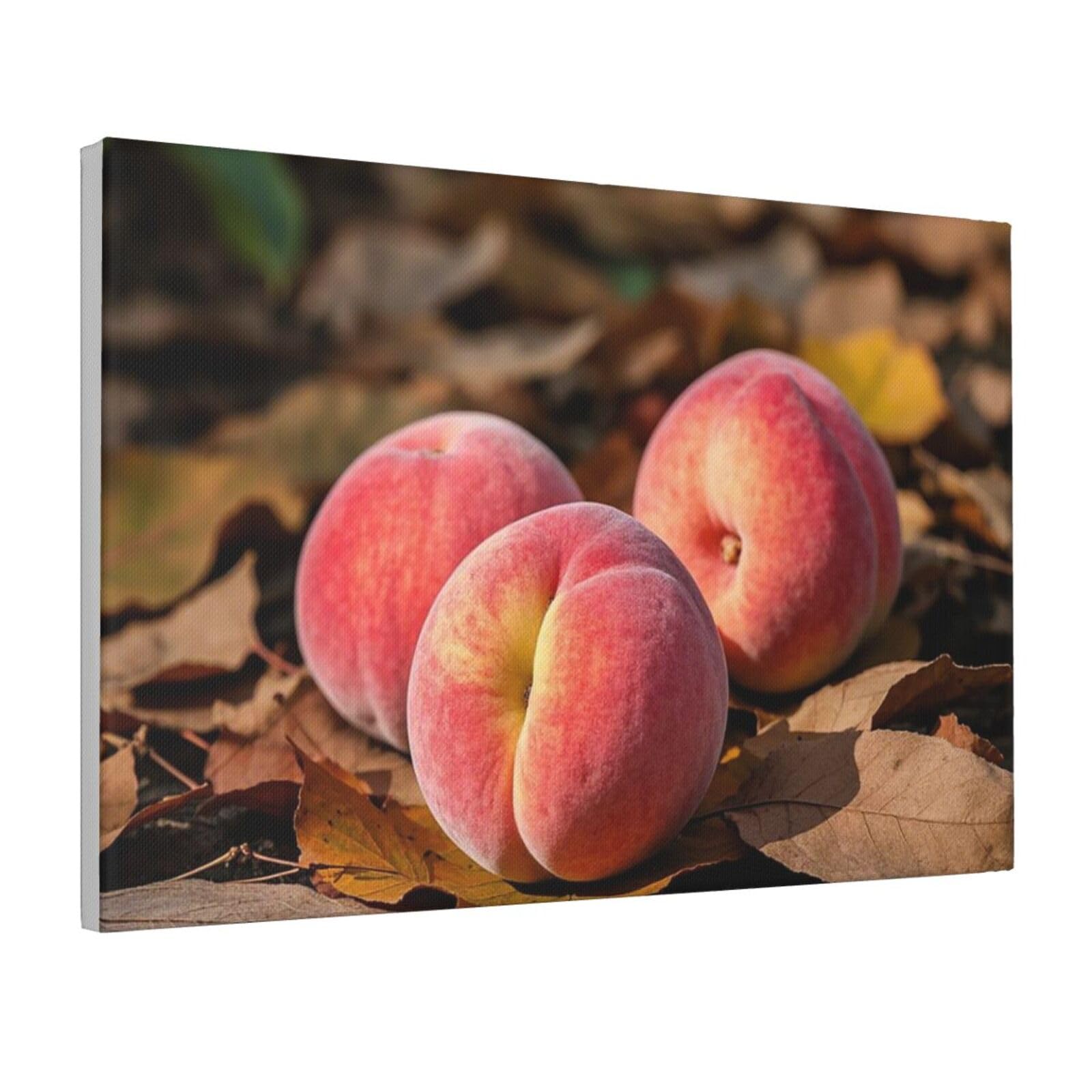 Framed Wall Art for Living Room Art Work, Pink Peach Fruit Fall Picture Prints Modern Office Wall Paintings Poster Aesthetic Wall Decorations for Home Decor Ready To Hang 8"x12"