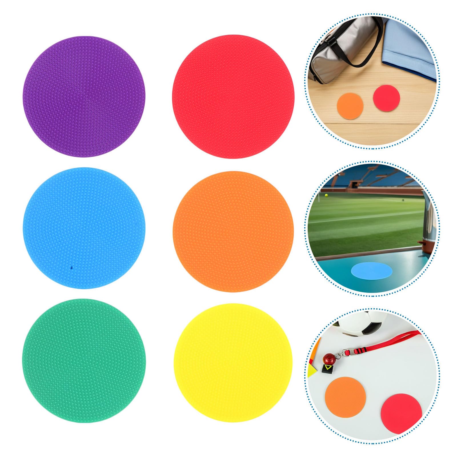 LALAFINA Coupe du Monde 6pcs Marqueurs de Points Football Entraînement en Plastique Antidérapants