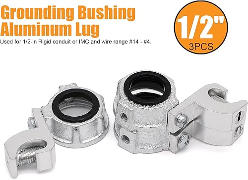 Miniatura 2 de Buje de conexión a tierra, Zinc fundido a presión, tapón de aluminio, tamaño de rosca de 12" y 34