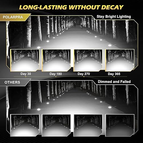 Miniatura 4 de POLARPRA Luces LED de 3 pulgadas 90 W luces LED antiniebla de conducción ámbar amarillo luces todoterreno de 9000 lúmenes barras de luz LED ultra