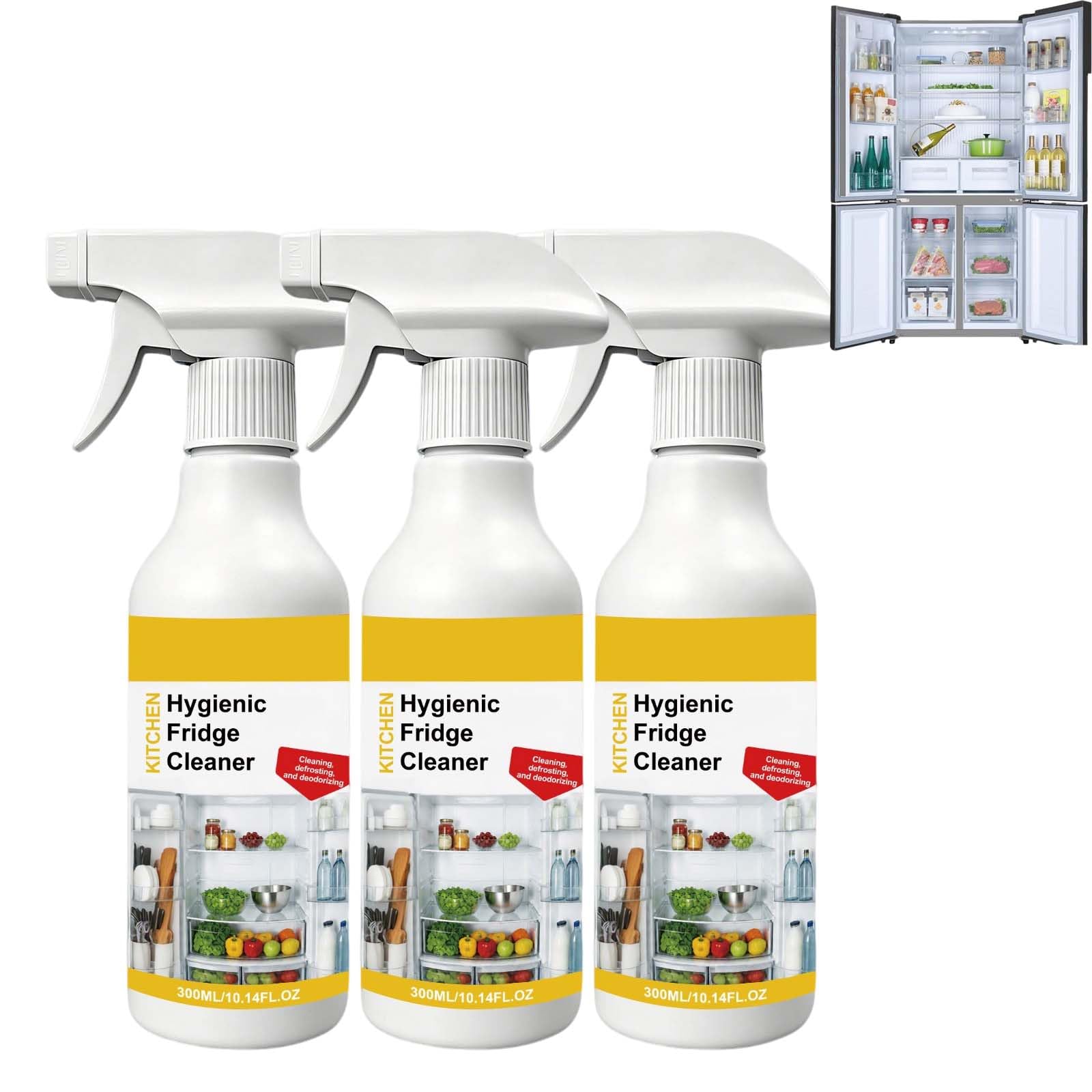 Spray für Kühlschranks-Gefrierschrank, Kühlschrank-Reiniger, multifunktionales Haushaltsreinigungs- und Pflegemittel entfernt Flecken, beseitigt Gerüche, Kühlschrank-Deodorant. (3PCS)