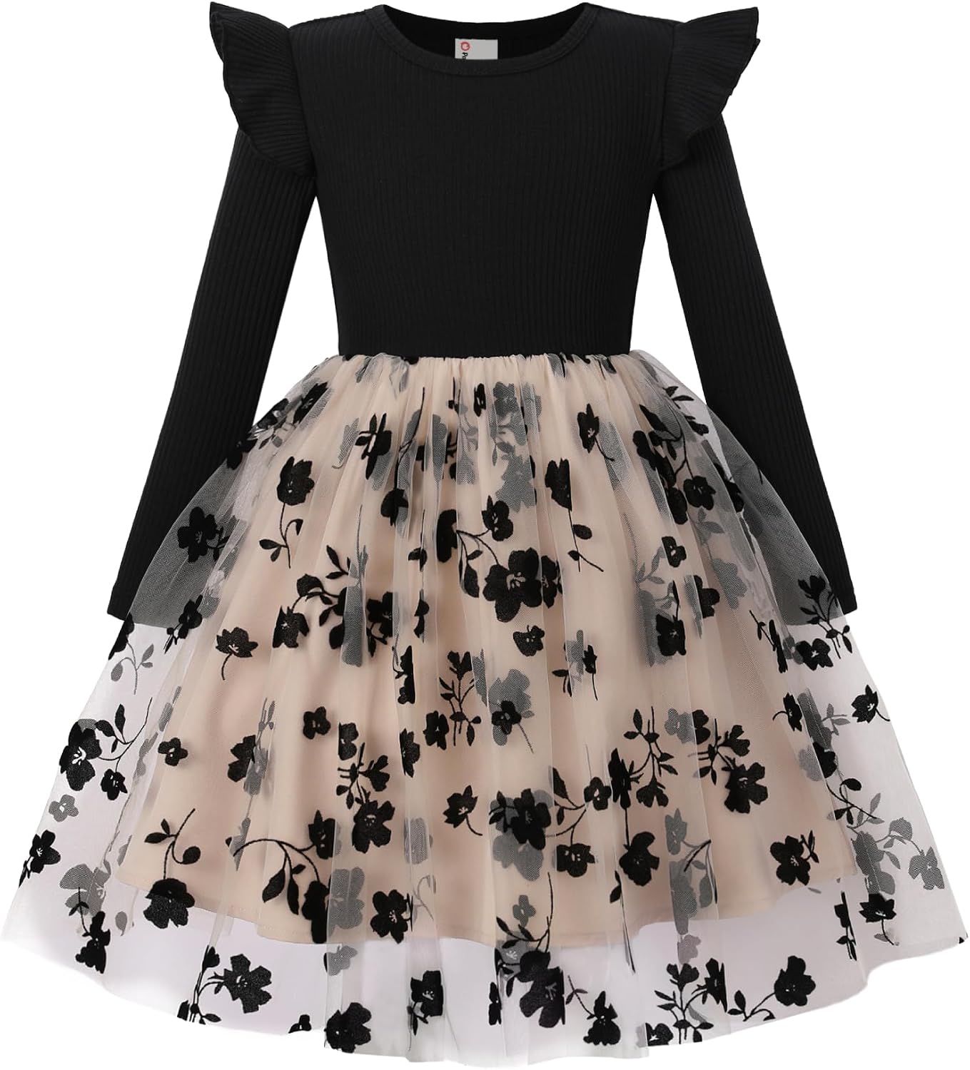PATPAT Girl's Tulle Dress Tutu Party Birthday Poster Formal Fancy Flower Princess Dresses