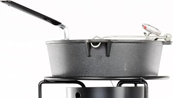 King Kooker CIFFB 6-Quart Cast-Iron Dutch Oven with Aluminum Lid and Basket