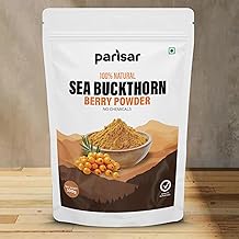 Parisar Pharma Seabuckthorn Berry Powder | Organic Seabuckthorn Powder Natural Source of Omega 3, 6, 7, 9 with No Added Preservatives | Supports Collagen & Immunity - 100 Grams (Pack of 1)
