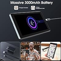 Vista 6 de Tablet de 7 pulgadas, Tablet Android con, 2GB+32GB+1TB (Expandible), Quad-Core, BT, Wi-Fi, Educativa, Música, Cámara Dual