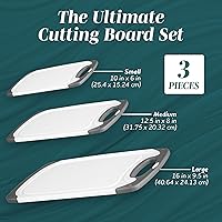Vista 2 de Tablas de cortar para cocina, tabla de cortar sin BPA, diferentes tamaños y asas antideslizantes, juego de tablas de cortar reversibles, grandes