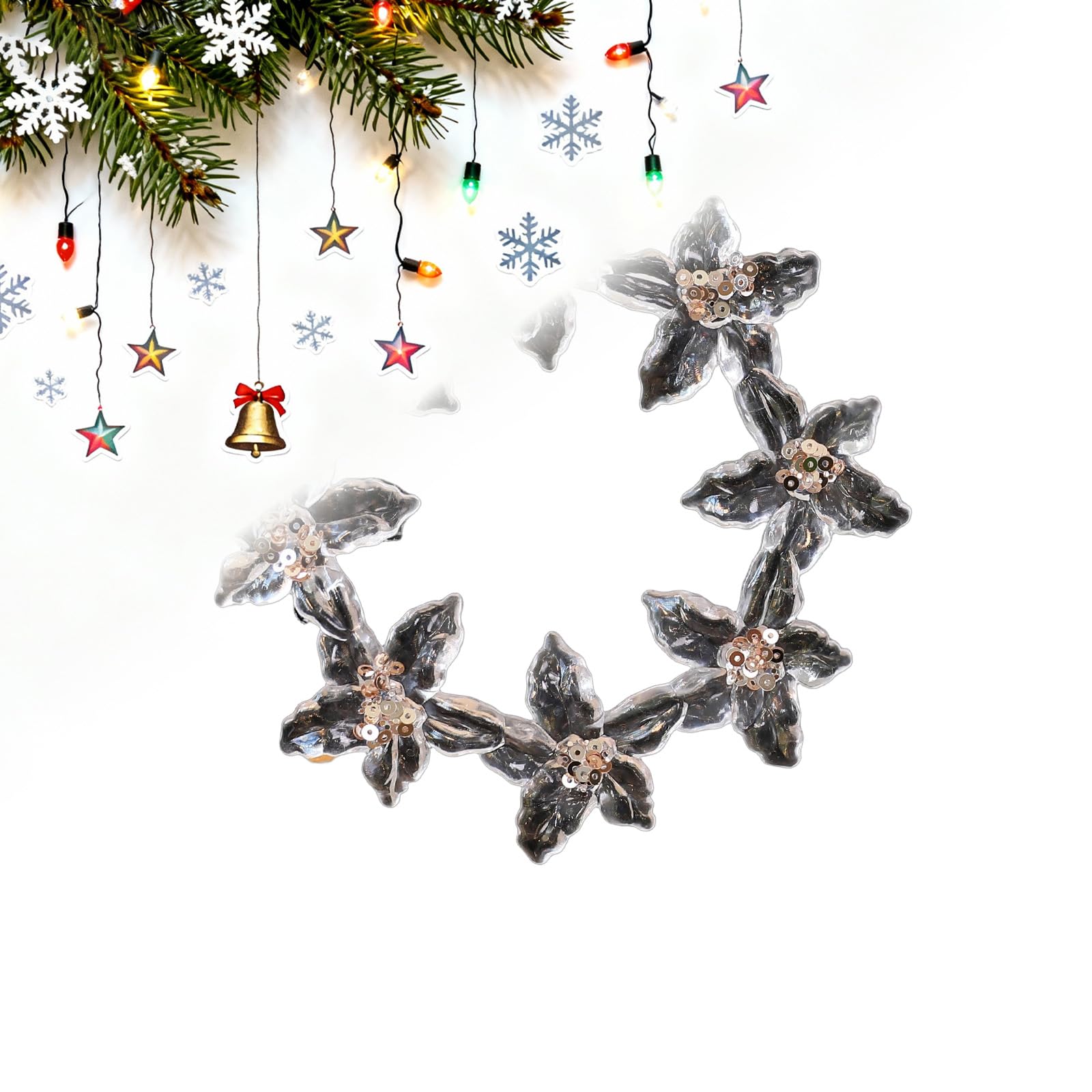 KAQNTUD Reusable Transparent Acrylic Snowflakes Ornament with Design for Holiday Decoration Sustainable Festive Acrylic Hanging Decoration