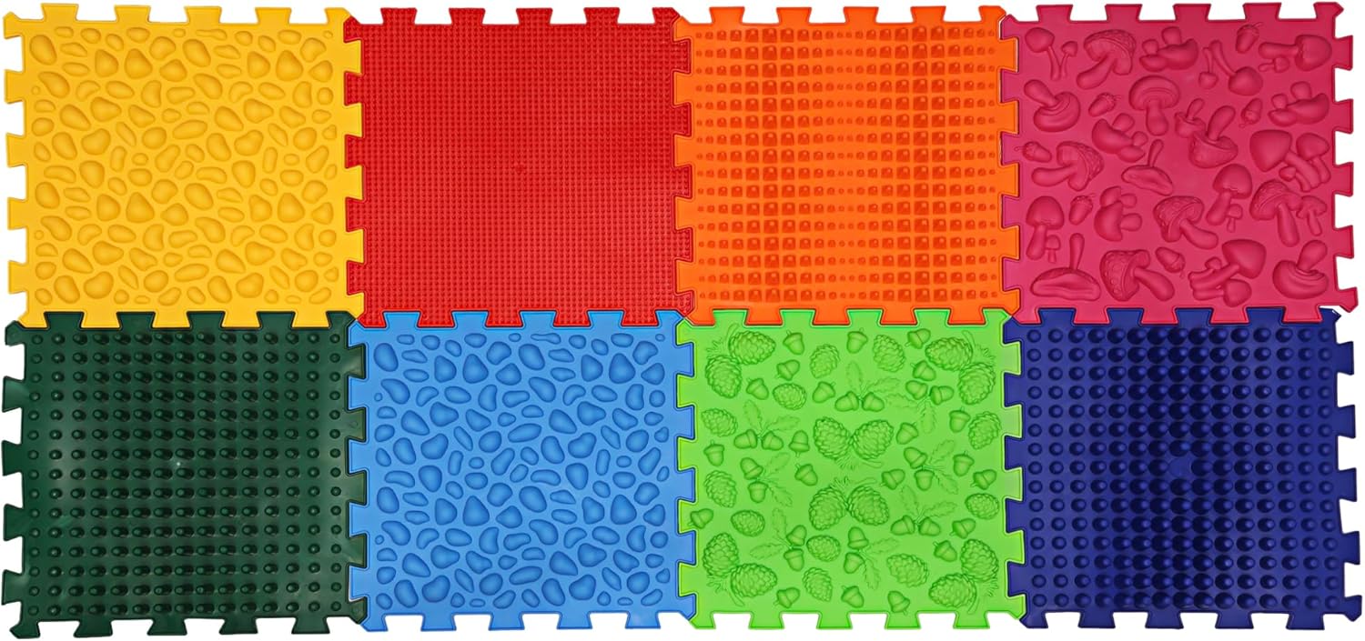 8 pcs Orthopedic Floor Mat Massage Textured Mats Sensory Floor Tiles Mat for Autistic People Puzzle Rug Carpet (8)