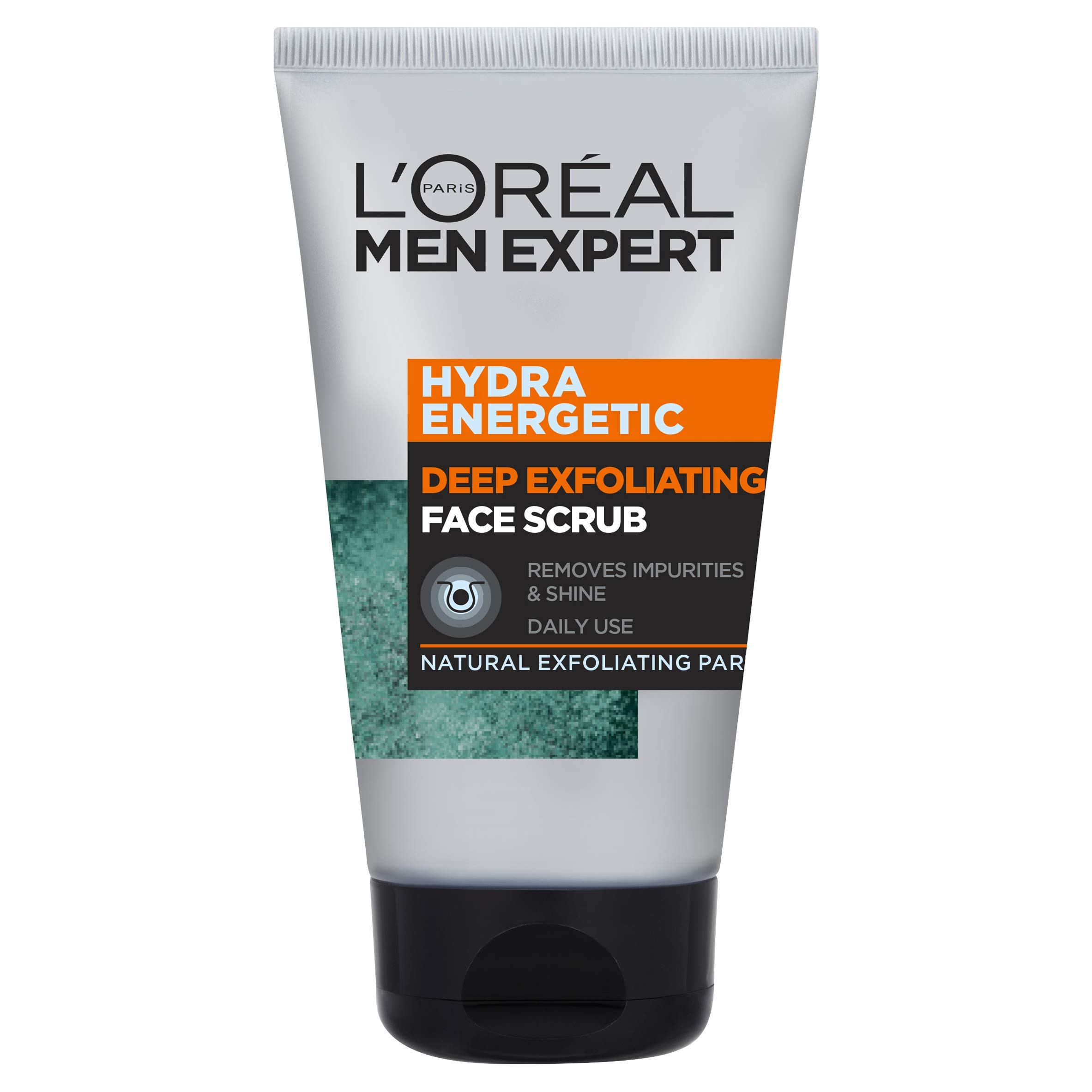 L'Oréal Men Expert Face Scrub, Hydra Energetic Deep Exfoliating Face Wash for Men 100 ml