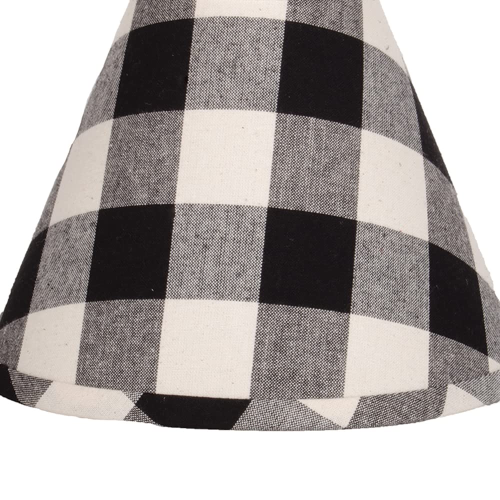 Buffalo Check Black and Buttermilk 14" Washer Fabric Lamp Shade by Raghu