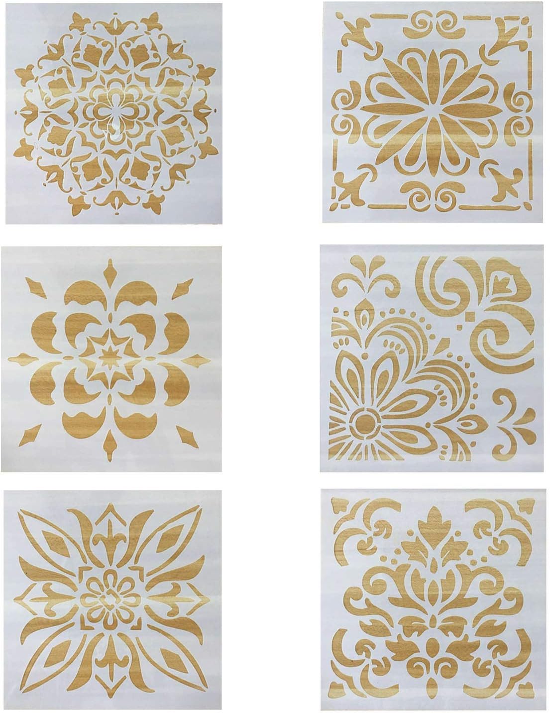 Reusable Mandala Laser Cut Painting Stencil for for DIY Painting Art Projects（6x6 inch）