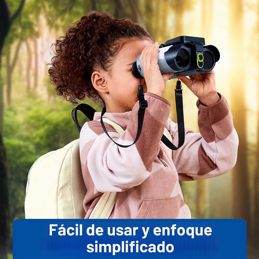 VTech Genius XL - Prismáticos de vídeo interactivos, binoculares Infantiles de 10 x 21 con Pantalla a Color, Fotos y Videos de la BBC, Juguete científico Educativo, Regalo para niños a Partir de 5