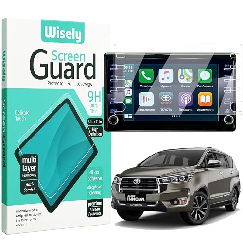 Wisely Premium Screen Guard for Toyota Innova Crysta 2023 GX V-X ZX FACELIFT 8-Inch Display Car Infotainment System Protector Accessories, Touch Responsive, HD Clear, Easy Installation