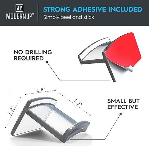 Miniatura 3 de Modern JP Ganchos adhesivos para sombreros de pared (paquete de 32)  Diseño minimalista para sombreros, sin taladrar, ganchos de sujeción fuerte