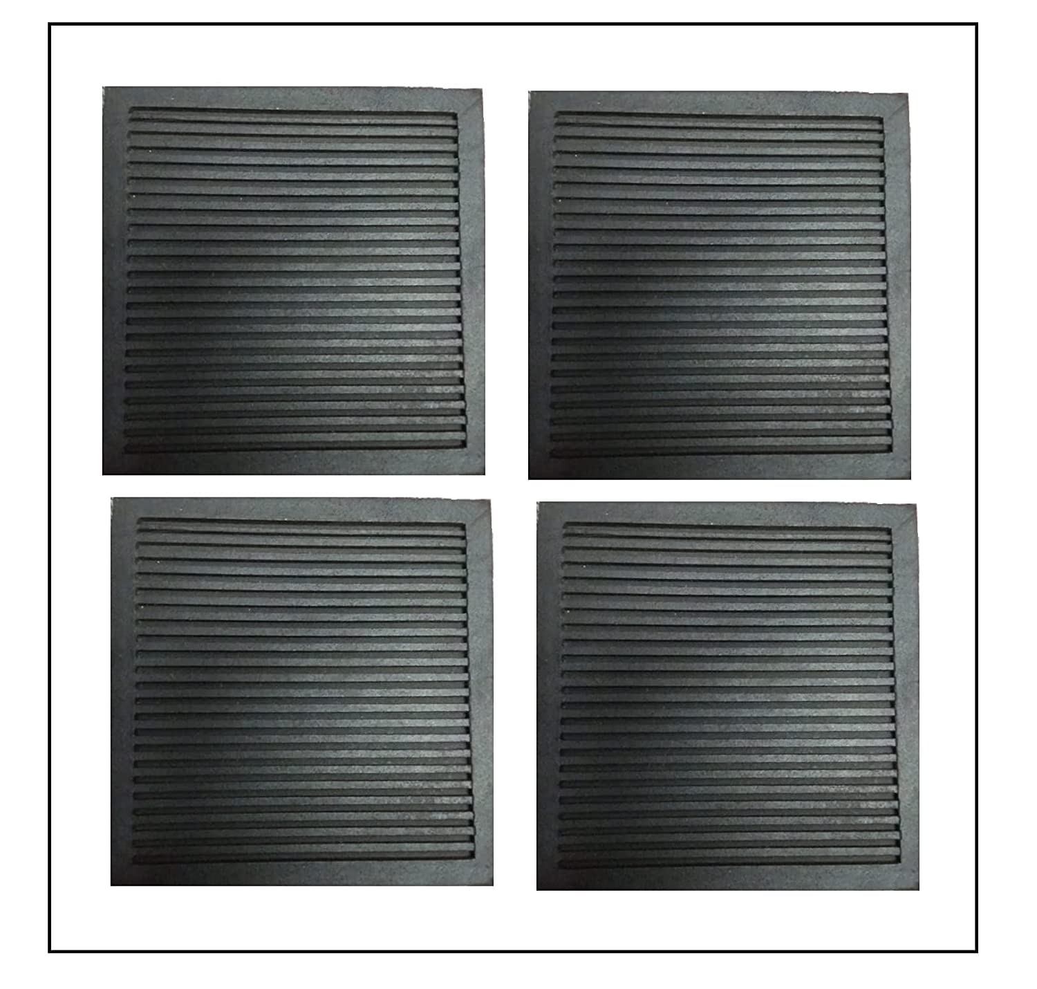 Aicon Anti Vibration Rubber Ribbed Pads, Premium and Long Lasting Quality (150mm x 150mm x 12mm Thickness, 4) Aicon Anti Vibration Rubber Ribbed Pads, Premium and Long Lasting Quality (150mm x 150mm x 12mm Thickness, 4)