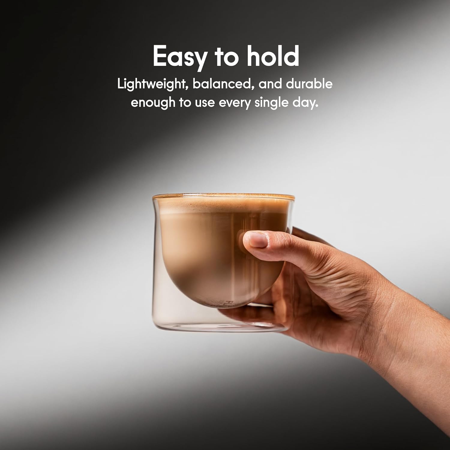 FLUR Latte XL Glasses (Set of 2) Perfect for Lattes, Latte Art, Iced Lattes & Milk Drinks – Double-Walled Borosilicate Glass – Handmade, Lightweight & Durable – 10oz (Clear)