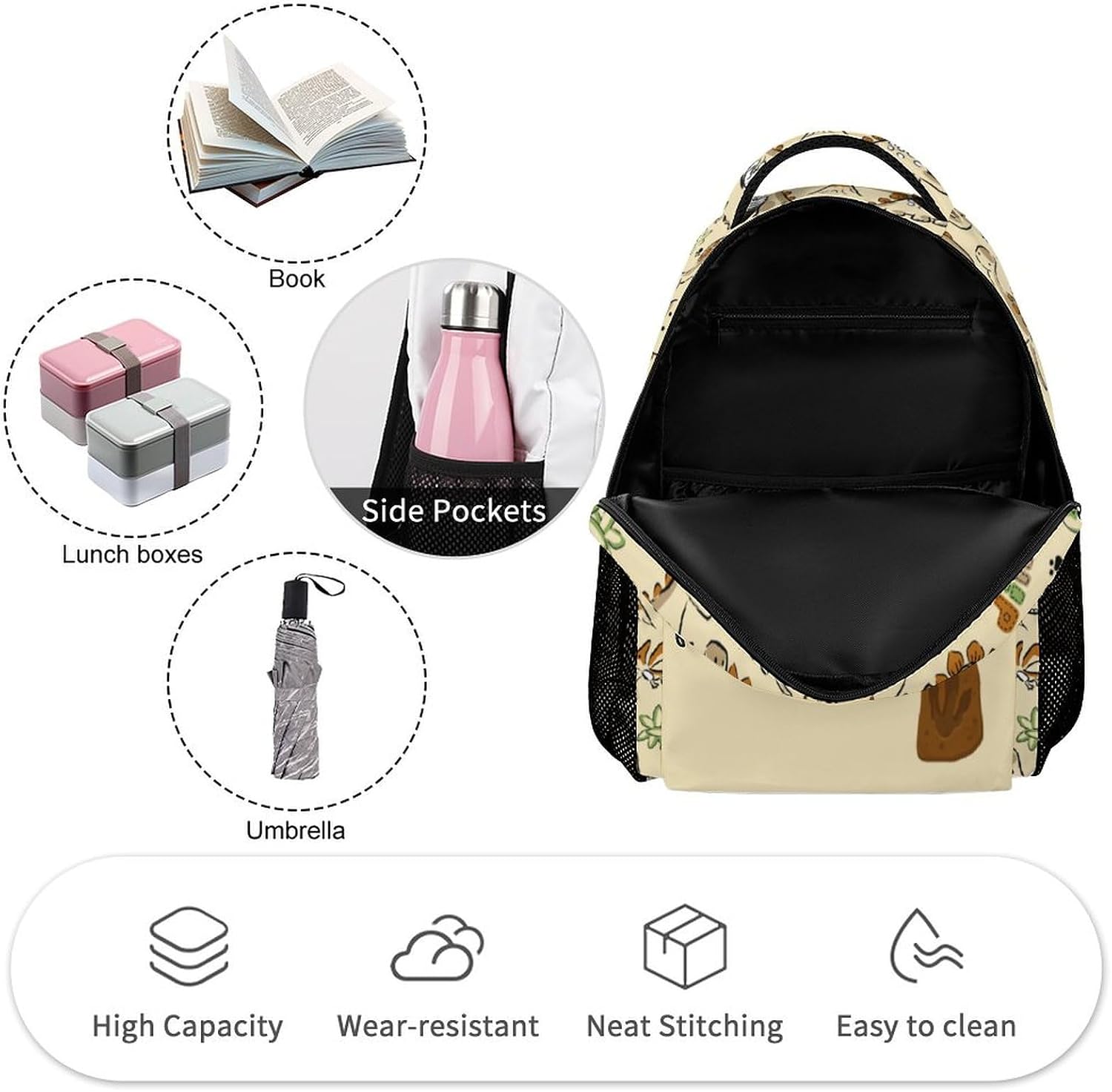 Dinosaur Paw Kids Backpack Lightweight Book