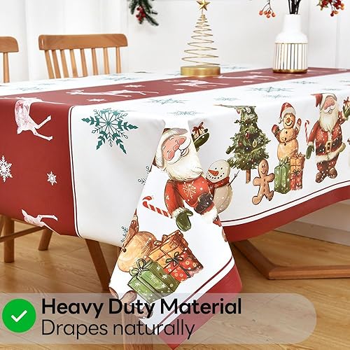 Miniatura 4 de Chizoya Mantel de vinilo resistente para mesa rectangular, mantel de PVC fácil de limpiar, para cocina, mesa de comedor (54 x 108 pulgadas, pájaros)