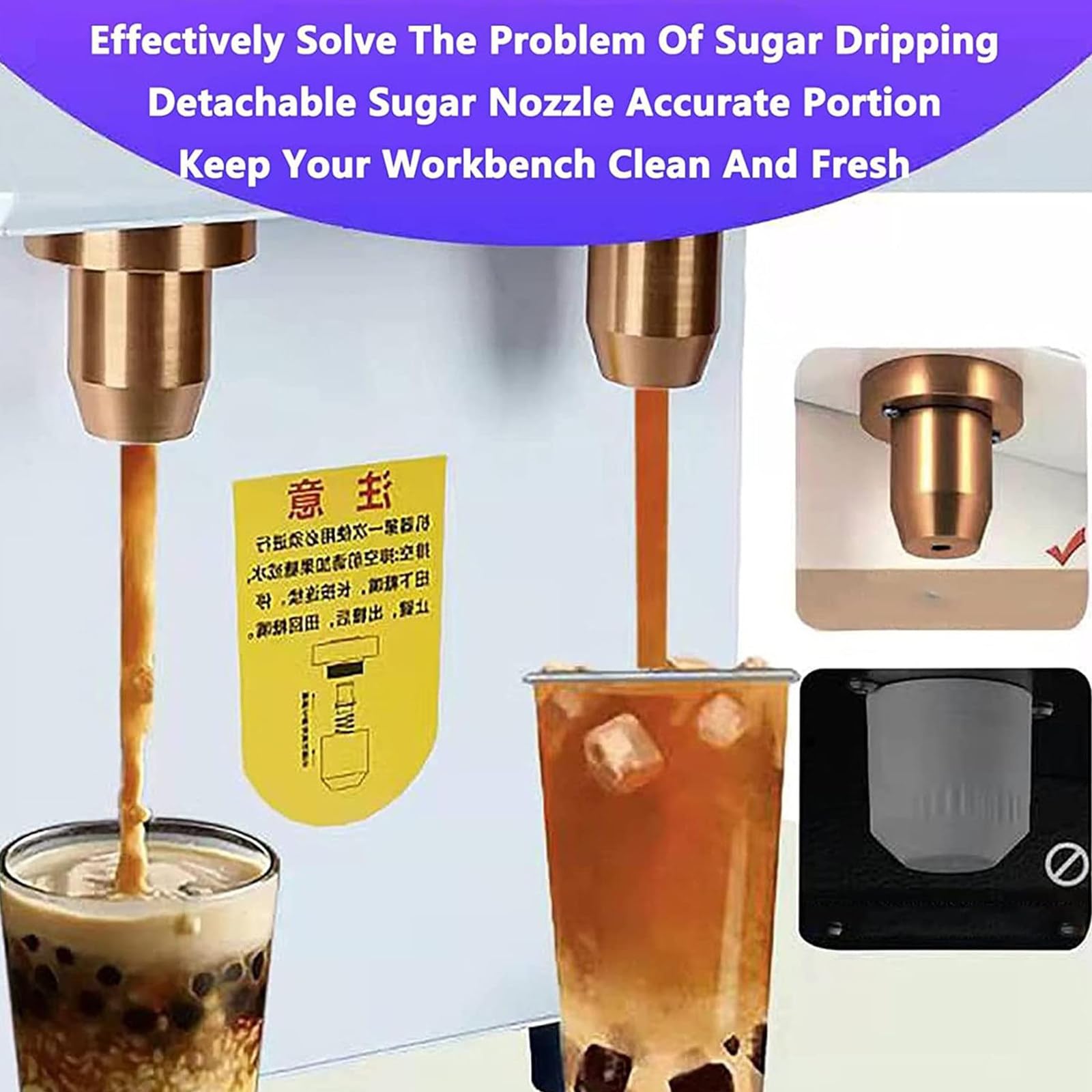 Distributore di sciroppo, dosatore Automatico di fruttosio, distributore di sciroppo a Doppio Cilindro per Negozio di Bubble Tea, Attrezzatura Intelligente per la somministrazione