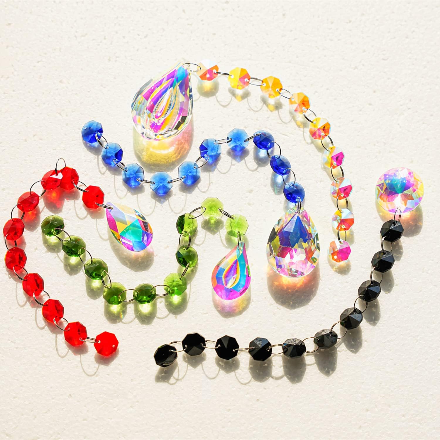 14mm 100pcs Crystal Suncatcher Octagon Beads Prisms, Ideal for Jewelry Making, Chandelier Crystals DIY Parts, Chandelier Replacements,Arts Crafts(Red) - Image 6