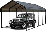 Durable Metal Carport 10 x 20FT Heavy Duty for Cars - Large Garage Shelter Solution,All-Weather Portable Car Garage Canopy Shelter for Cars & Boat Cover for Yard