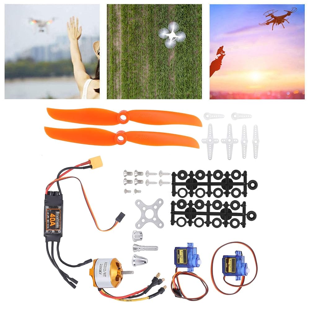 Ycauty Ensemble D'accessoires pour Avion RC, Couple élevé 1.5 Kg/cm SG90 9G, Servomoteur 2212 KV2200, Moteur 6035, Hélice pour Avion télécommandé RC