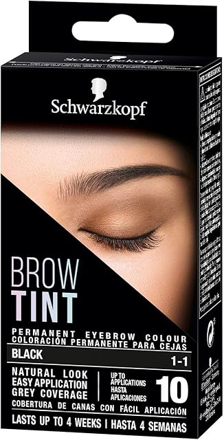 Schwarzkopf Brow Tint Professional formula Eyebrow Dye Brow Tinting Kit with Gentle Permanent Colour - Black