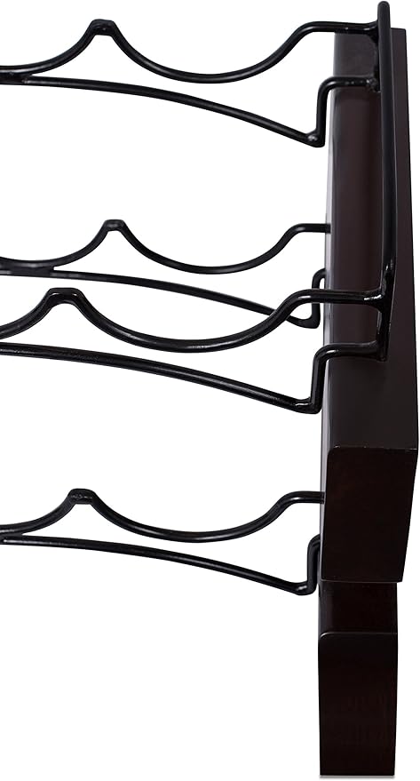 BIRDROCK HOME Estante de Vino Apilable para 10 Botellas, Color Marrón Oscuro miniatura 3