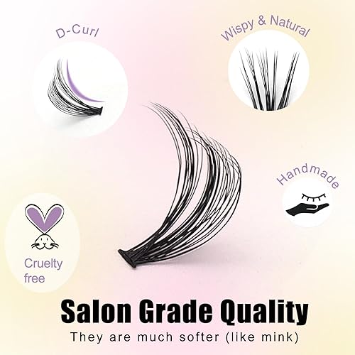 Miniatura 3 de Veleasha Kit de extensiones de pestañas, 190 unidades, pestañas individuales con unión de pestañas impermeable, sello y pinzas para pestañas, kit de