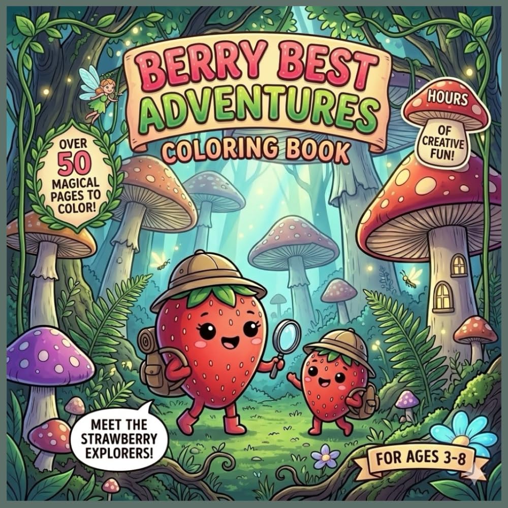 Berry Best Adventures Coloring Book: Easy and Fun Strawberry Characters Coloring Pages for All Ages