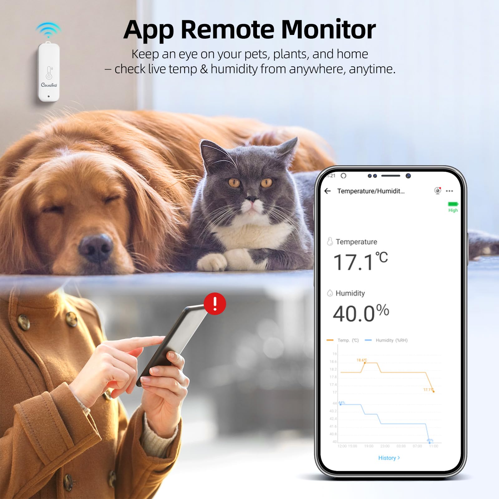 Sensore di temperatura e umidità Zigbee - confezione da 3, termometro igrometro impermeabile IP65 per interni ed esterni, hub richiesto, monitoraggio remoto tramite app e domotica