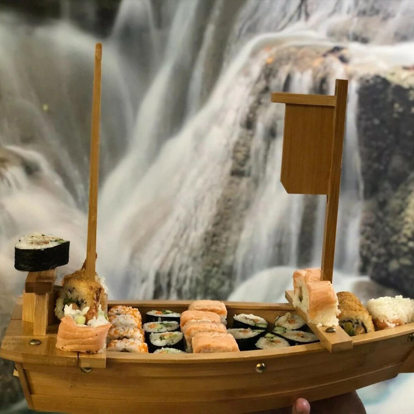 WINAKUI Houten sushi-boot-dienblad, 61 inch sushi-bord