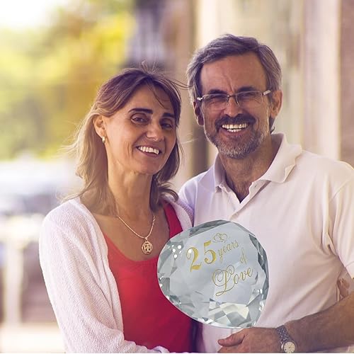 Miniatura 6 de Regalos de cristal de 25 aniversario para marido, esposa, novio o novia, 25 aniversario de boda, día de San Valentín, regalos románticos para ella,