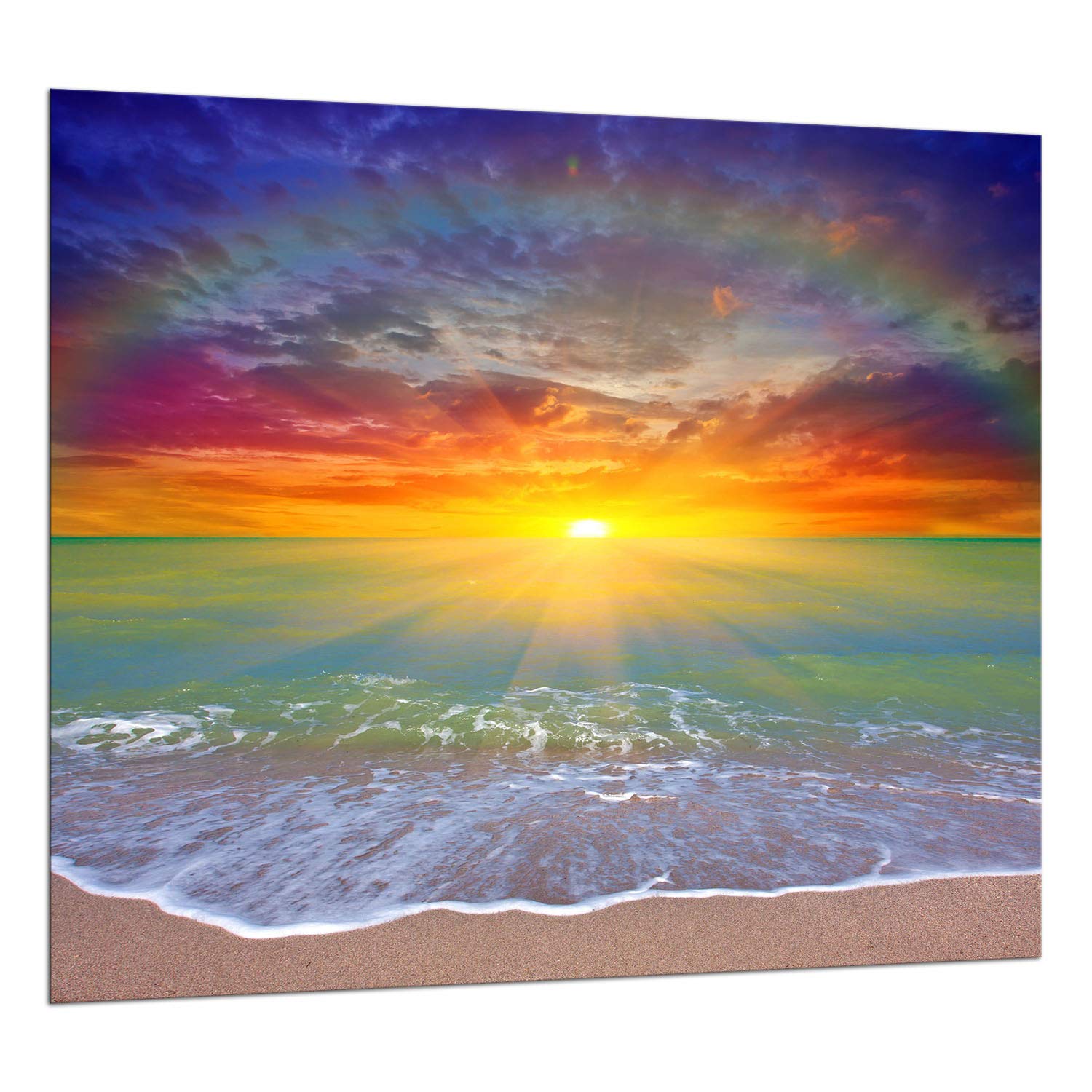 TMK I Crédence De Cuisine, Protection Anti-éclaboussures, En Verre Trempé, 60 X 65 Cm, Verre Décoratif Avec Ruban Adhésif Autocollant, Crédence Arrière En Verre, Noire