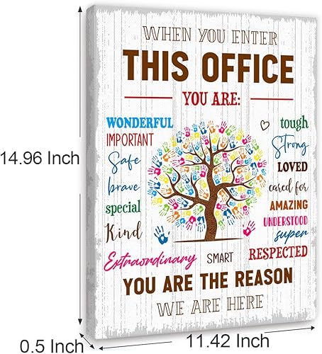 Miniatura 2 de In This Office - Lienzo decorativo para pared, con cita positiva de trabajo en equipo, enmarcado para decoración de pared de oficina en casa, 12 x