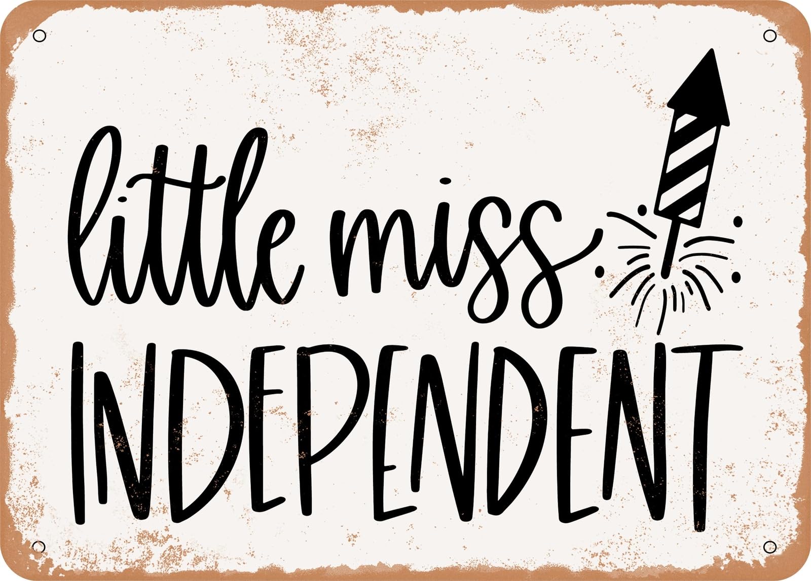 Miaomansenstore Metal Sign - Little Miss Independent - 2 - Vintage Look Sign Home Decor
