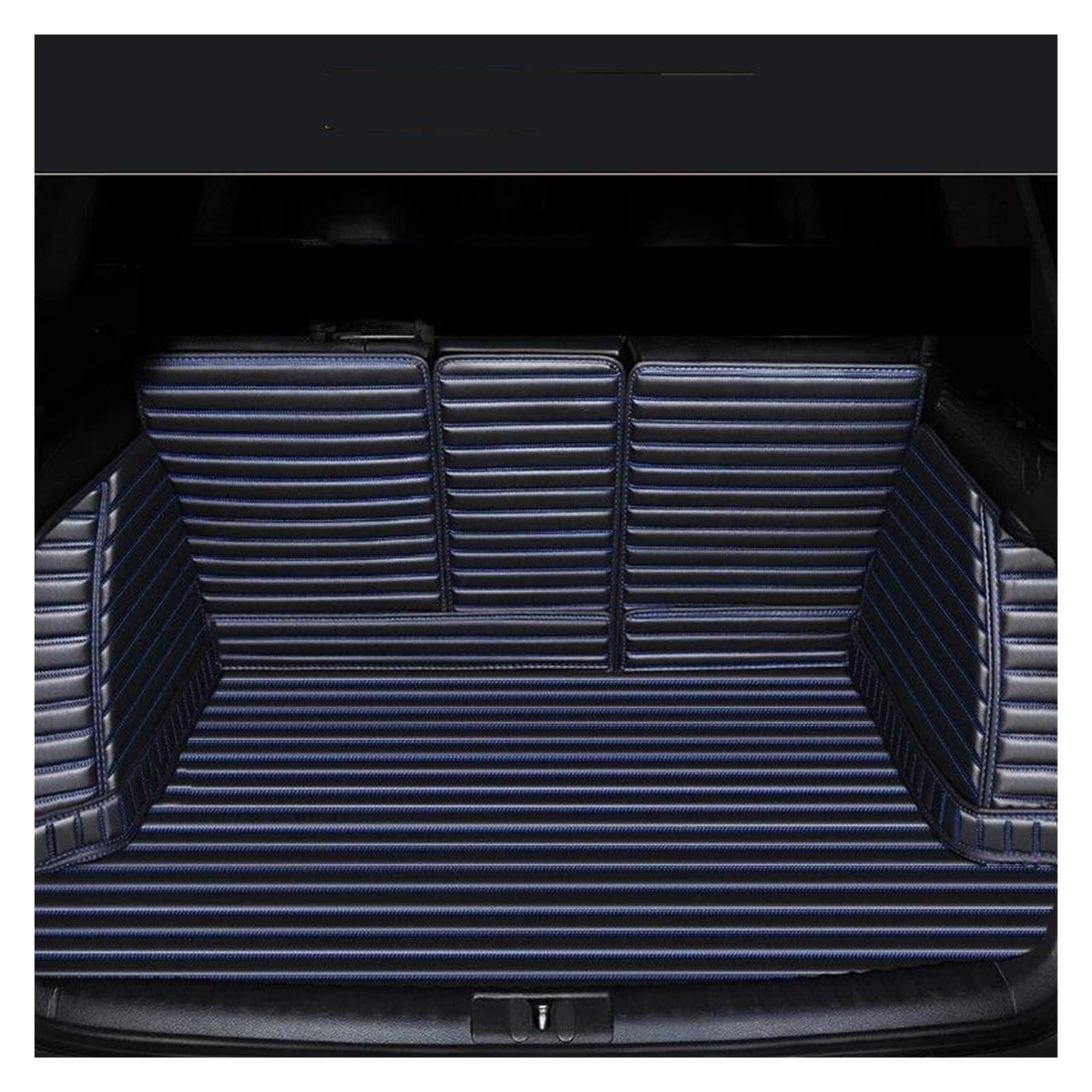 Tapis de coffre 7D pour Mercedes Benz classe E GLK GLC S600 sur mesure noir et bleu