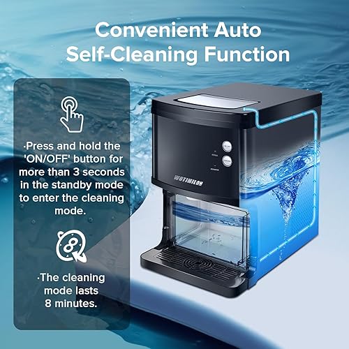 Miniatura 6 de Nugget - Máquina de hacer hielo para encimera, máquina de hielo de guijarros, dispensador de hielo sónico portátil para el hogar, cocinaoficina,