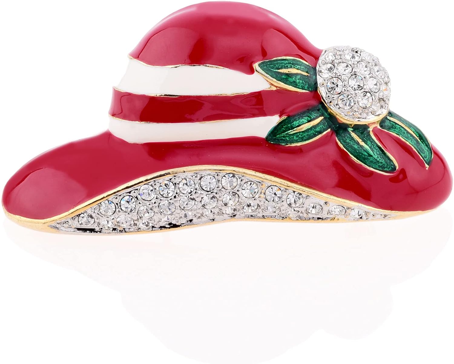 Lisa Hsieh Enamel Rhinestone Red Hat Society Brooch