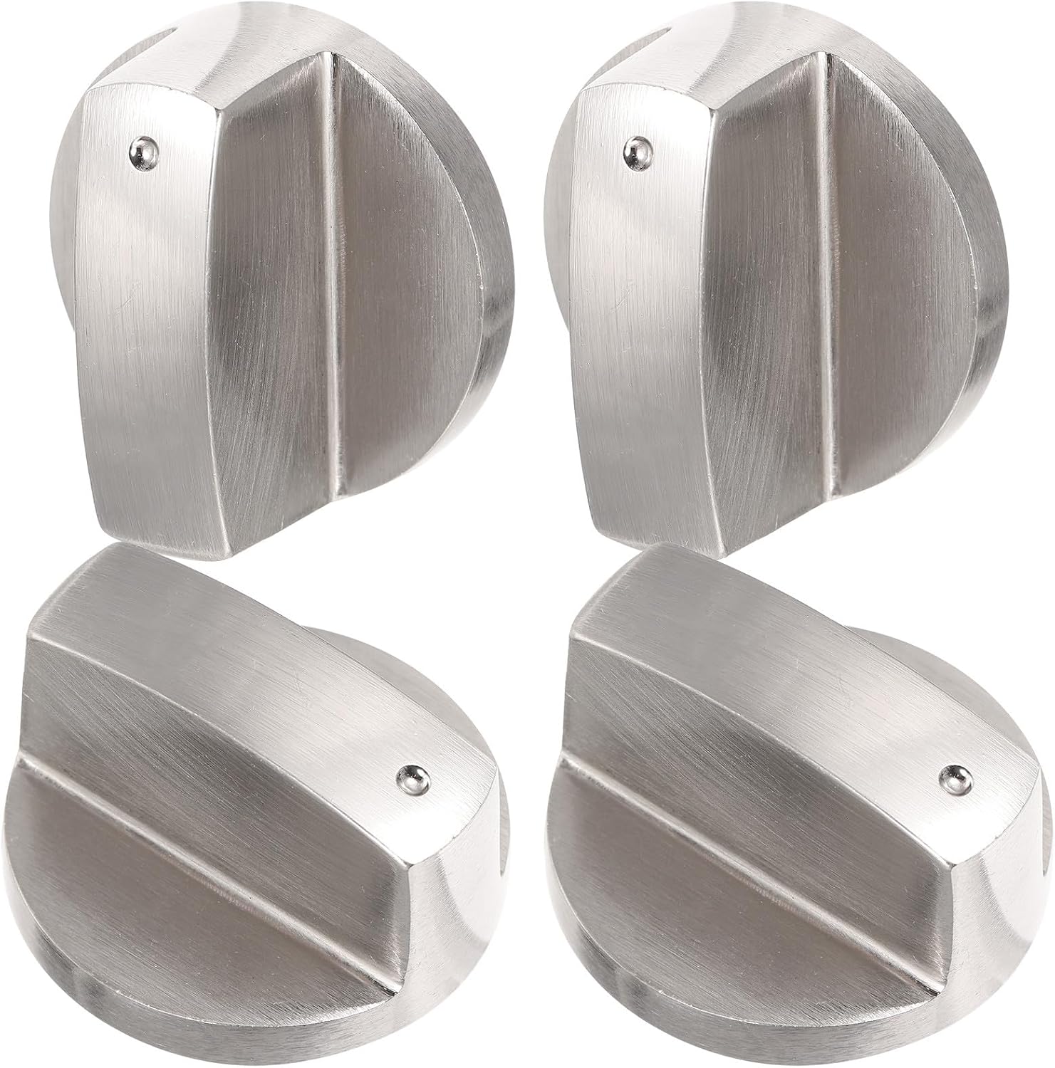 4pcs Universal 6mm Gas Stove Control Knobs Stainless Steel Burner Replacement for Kitchen Cooktop and Oven Accessories