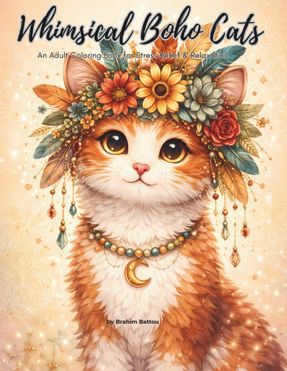 Whimsical Boho Cats: An Adult Coloring Book for Stress Relief & Relaxation