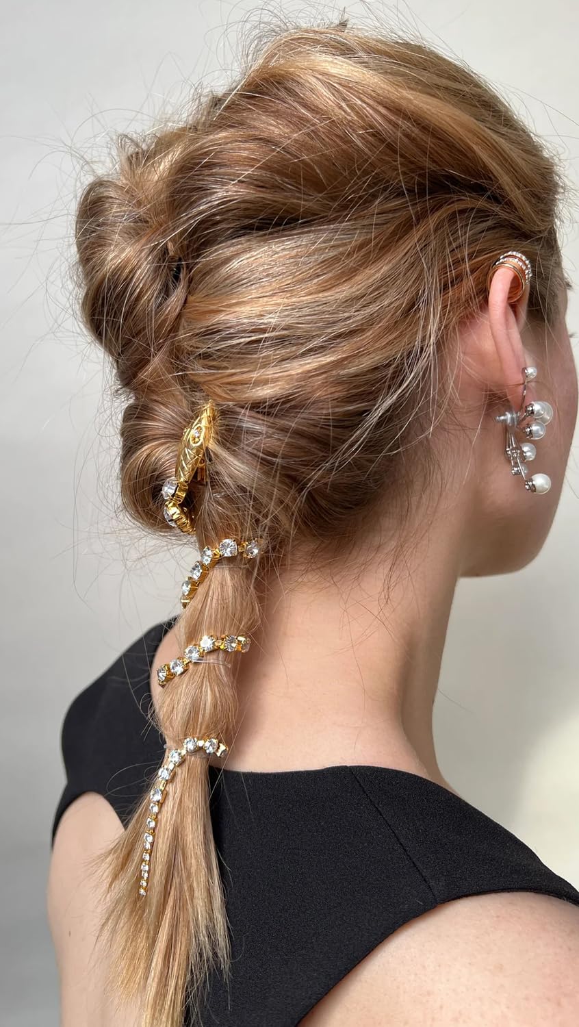 LELET NY Women's Serpent Spine Clip, Gold/Crystal, One Size - Image 7