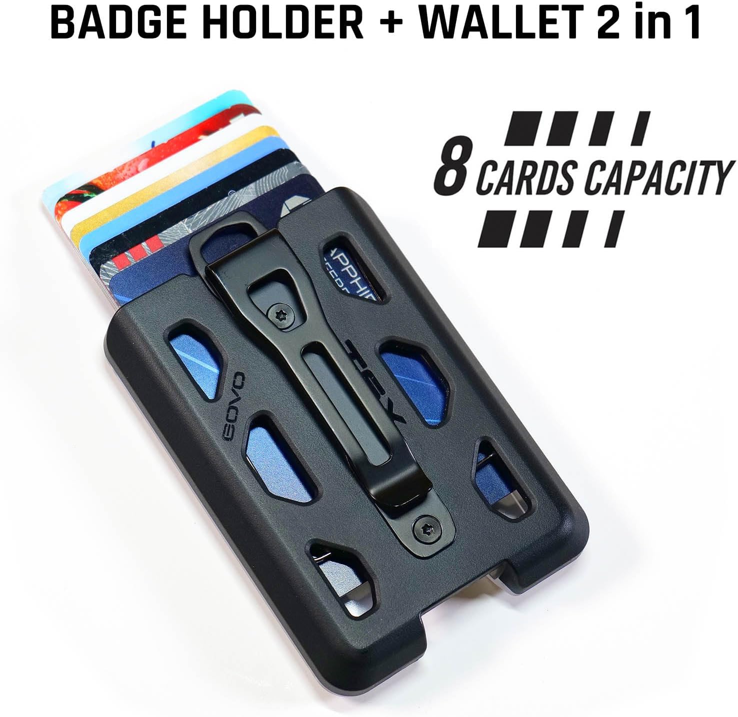 GOVO T6X Badge Holder/Wallet Vertical Version, Holds 1-8 Cards