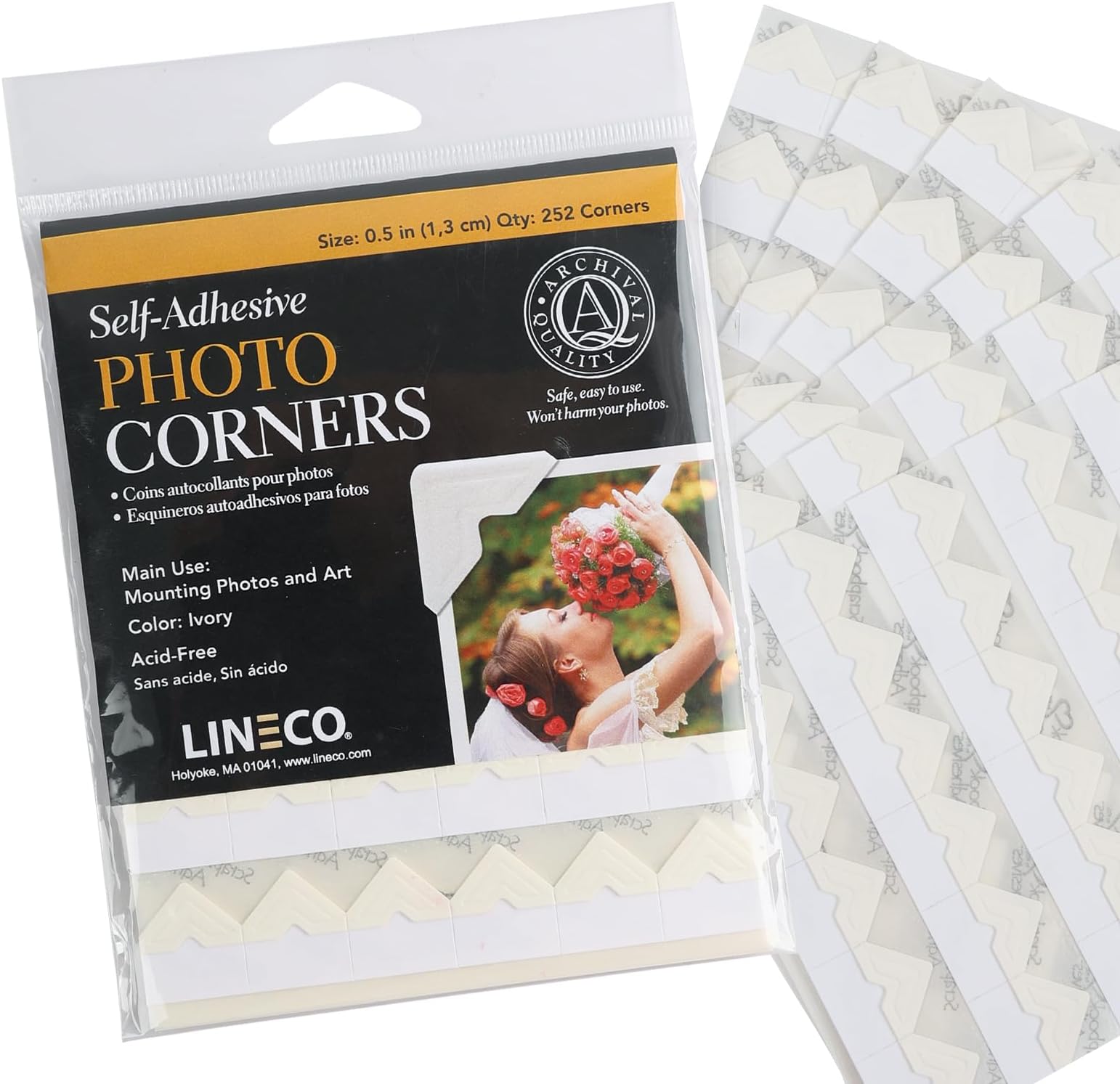 Lineco Acid Free Ivory Photo Corners 252 Pkg