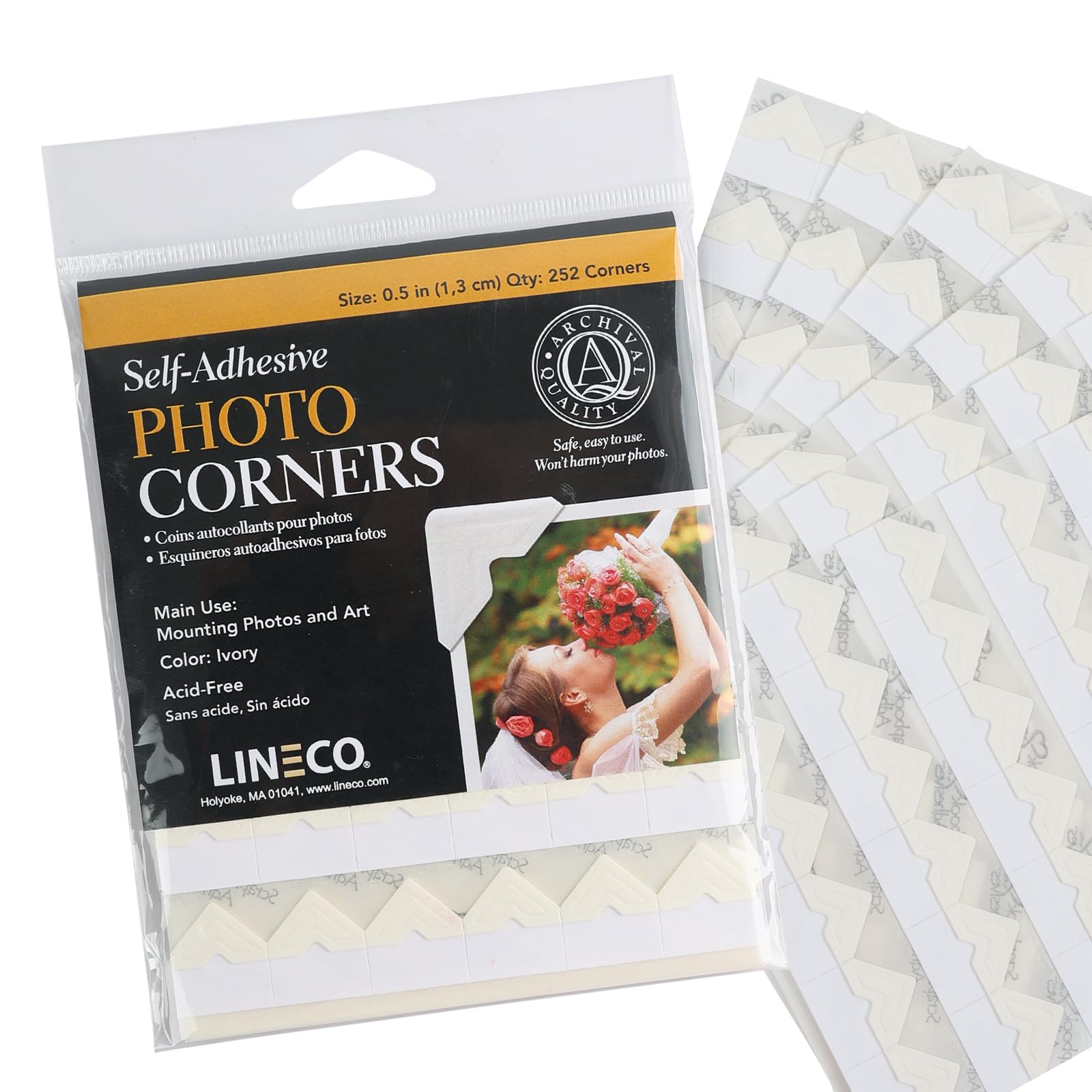 Lineco Acid Free Ivory Photo Corners 252 Pkg